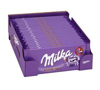 Milka Alpine Lot de 24 barres de chocolat au lait, lisses et crémeuses, parfaites pour partager, 100 g