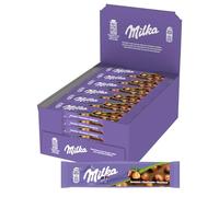 Milka Barre Lait Noisettes 45g, Présentoir de 30 unités.
