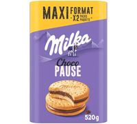 MILKA - Biscuits fourrés au chocolat au lait Choco Pause | Onctueux et savoureux | Parfait pour le goûter | Les 2 paquets de 260 g | LOT DE 3
