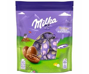 Milka - Bonbons Fourrés au Chocolat au Lait Alpin - Œufs de Pâques - Idée Cadeau - Chocolat à Offrir - 1 Sachet de 86 g
