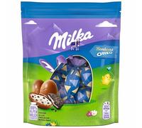 Milka - Bonbons Fourrés Chocolat au Lait et Éclats de Biscuits Oréo - Chocolat de Pâques - Idée Cadeau - Chocolat à Offrir - 1 Sachet 86 g