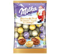 Milka Boules de Noël - Chocolats de Noël - 3 Goûts : Lait, Blanc, Praliné Croquant - Chocolat à Offrir - 350 g