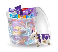 Milka Box Goûter | Coffret biscuits et chocolats assortis avec Oreo, LU, Brownies, Cookies , Milka Favourites + Peluche Vache
