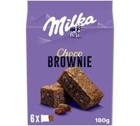 MILKA - Brownie - 1 Paquet de 6 Sachets Choco Brownie - Gâteau Moelleux Chocolat au Lait Milka et Pépites de Chocolat - Gâteaux Individuels - Format Pratique - Idéal pour le Goûter - 180g