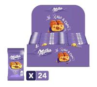 Milka Cake and Choc - Présentoir de 24 sachets - Gâteau Moelleux Fourré au Chocolat au Lait - Format idéal goûter ou fêtes