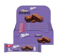 MILKA - Choco Brownie - Gâteau Moelleux Chocolat au Lait Milka et Pépites de Chocolat - Lot Gâteaux Individuels - Format Familial Pratique pour le Goûter des Enfants - Présentoir de 24 Sachets de 50g
