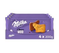 MILKA - Choco Moo - Lot de 4 Sachets de Choco Moo - Biscuits Nappés de Chocolat au Lait Milka - Format Familial Pratique pour le Goûter - Lot de Biscuits - Lot de 4x200g