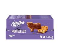 MILKA - Choco Moo'elleux - Lot de 4 Boîtes de 5 Sachets de Gâteaux Choco Moo'elleux - Gâteaux Moelleux au Morceaux de Chocolat Milka - Idéal pour le Goûter - Lot de 4x140g