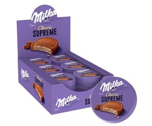 Milka Choco Suprême - Gaufrette Croustillante au Chocolat au Lait et Fourré au Goût Cacao - Présentoir de 30 boîtes (30 g)