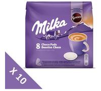 MILKA Chocolat Dosettes compatibles machine Senseo - Lot de 10 x 8 dosettes