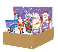 Milka - Chocolat Noel - 2 Pères Noël Chocolat Blanc et Lait Noisettes, 1 Calendrier de l'Avent, 1 Bonbons Oreo (465g)