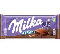 Milka Chocolat Oreo Choco Chocolat au lait alpin fondant avec morceaux de biscuits au chocolat Oreo 100g