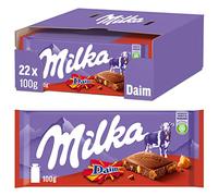 Milka & Daim 22 x 100g, Zartschmelzende Schokoladentafel mit knackigen Daim-Stückchen
