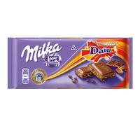 Milka & Daim Chocolat au lait alpin avec morceaux de caramel aux amandes 100g paquet de 5