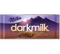 Milka darkmilk Eclats de cacao Chocolat avec morceaux de fèves de cacao 85g