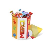 MILKA, KINDER, CÉLÉBRATIONS - Coffret "MERCI" garni de 20 chocolats | Cadeau de fin d'année pour maîtresse, maître, ATSEM et nounou - merci maîtresse, remerciement scolaire, prêt à offrir