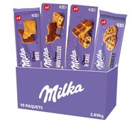 Milka - La Grande Boîte (16 Paquets) : Choco Moo'elleux (x4), Cookies Sensations (x4), Choco & Cake (x4), Choco Moo (x4) - 2,89kg