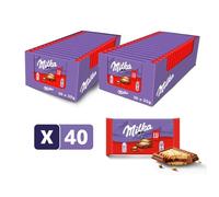 Milka LU Pocket - 2 Présentoirs de 20 Tablettes - Tablettes de Chocolat au Lait au Biscuit LU - Format Poche Facile à Emporter