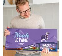 Milka Méga Tablette de Chocolat Personnalisée - Cadeau de Pâques Unique avec Nom et Message (12 Tablettes)