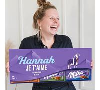 Milka Méga Tablette de Chocolat Personnalisée - Cadeau de Pâques Unique avec Nom et Message (6 Tablettes)
