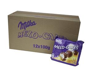 Milka Melo-Cakes Lot de 12 paquets de 6 gâteaux (sucre moussant et biscuits)