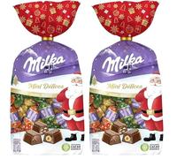 MILKA - Mini Délices - Assortiment de Chocolats de Noël - 3 Goûts : Cacao, Amande, Noisette - Chocolat à Offrir - Idée Cadeau de Noël - 320g (Lot de 2)