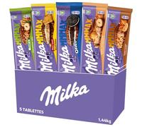 Milka MMMAX, 5 Tablettes de Chocolat : Cacahuètes Caramel 276g, Caramel & Noisettes 300g, Oreo 300g, Nussini 270g, Choco-swing 300g