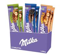 Milka MMMAX - 6 Tablettes de Chocolat - 2 Tablettes Caramel et Noisettes Entières, 2 Tablettes Oreo, 2 Tablettes Nussini