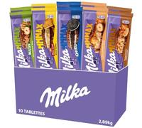 Milka MMMAX - Assortiment 10 Tablettes à partager - 1x2,89kg | 10 Tablettes | 2x : Nussini, Choco-swing, Oreo, Caramel et Noisettes Entières, Cacahuètes Caramel | Idéal à partager