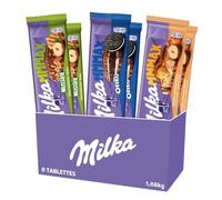 Milka MMMAX - Assortiment 6 Tablettes à partager- 1x1,68kg | 2x 3 Recettes : Nussini gaufrette, Oreo et caramel noisettes entières | Idéal pour une pause douceur