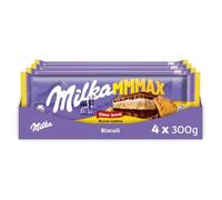 Milka MMMAX - Choco-Swing Chocolat et Biscuit Croquant - 4x300g | 4 Tablettes de 300g | Chocolat au lait avec crème fondante au chocolat et biscuits croquants | Idéal à partager
