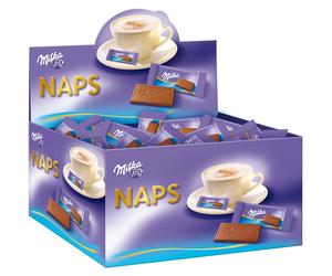 Milka Napolitains Naps, mini-tablette de chocolat - Boîte de 355