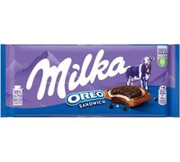 Milka Oreo Sandwich Chocolat Crème de lait avec biscuits au cacao 92g