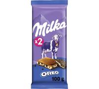 Milka Oreo - Tablettes Chocolat au Lait avec Morceaux d'Oreo - 2x100g