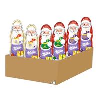 MILKA - Père Noël Chocolat au Lait 2 x 90g, Père Noël Chocolat au Lait Noisette 2 x 95g, Père Noël Chocolat Blanc 2 x 90g - Assortiment Festif de Chocolats de Noël - Idée Cadeau - Lot de 6