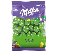 Milka - Petits Œufs en Chocolat de Pâques - Goût : Chocolat au Lait Noisette - Au Lait du Pays Alpin - Cacao 100% Durable - 1 Sachet 350 g