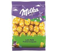Milka - Petits Œufs en Chocolat de Pâques - Goût : Chocolat au Lait Praliné - Cœur Praliné Amandes et Noisettes - Idée Cadeau - Chocolat à Offrir - 1 Sachet 350 g