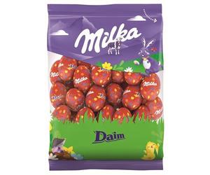 Milka - Petits Œufs en Chocolat de Pâques - Goût : Daim - Aux Éclats de Caramel Croquant et Amandes - Idée Cadeau - Chocolat à Offrir - 1 Sachet 350 g