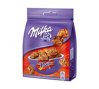 Milka Snax - Confiserie aux Cornflakes, Éclats de Daim & Chocolat au Lait - Idéale pour Pauses Gourmandes - Sachet de 145 g