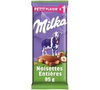 MILKA Tablette de chocolat au lait avec noisettes entières 95 g