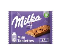 MILKA - Tablette de chocolat au lait Mini Tablettes | Savoureux et onctueux | Idéal pour les pauses gourmandes | Le sachet de 8 barres - 200 g | LOT DE 4