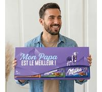 Milka Tablette de Chocolat XXL - Une méga barre chocolatée pour avec message thématique, cadeau gourmand pour papa - 6 tablettes incluses