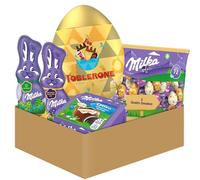 Milka & Toblerone - Chocolats de Pâques : 1 Œuf Toblerone, 1 Lapin Chocolat au Lait Alpin, 1 Lapin Choco Noisettes, 1 Sachet de Petits Œufs Mix 5 Goûts, 1 Boîte d'Œufs Coques Oreo - Lot x5