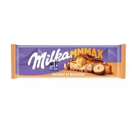 MILKA XL Caramel et Noisettes Entières - Chocolat au Lait Fondant de 300g pour les Gourmands - Lot De 4 - Vendu Par Lot
