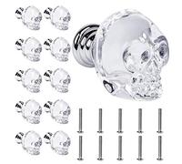 Milkary Lot de 10 boutons de porte en verre cristal transparent avec vis, boutons de tiroir pour table de chevet, placard, cuisine, chambre à coucher