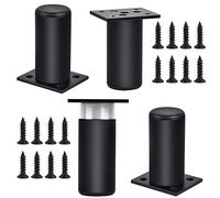 Milkary Lot de 4 pieds de meubles en acier inoxydable 7,6 cm de hauteur réglable en métal épais avec vis pour table, chaise, canapé, lit