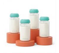 MilkFlow 4 pour Biberons de Stockage de Lait Maternel 300ml Lot de Refroidisseur Portable Momcozy 650ml - Anti-Fuite Col Large pour Pompage et Collecte Compatibles Spectra S1 S2 9Plus SG Motif Luna