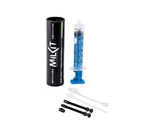 milKit Kit compact valve tubeless 75 mm avec seringue et outil de noyau Bleu/Noir