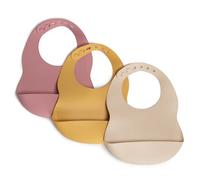 MilkMama Ensemble de Bavoirs en Silicone, Ensemble de 3 Bavoirs Réglables pour Bébés et Tout-Petits | Bavoirs en Silicone de Qualité Alimentaire sans BPA (Filles)