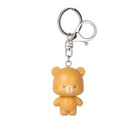 Milkmochabear Porte-clés en forme de figurine 3D en vinyle pour sacs à main, sacs à main, sacs et sacs à dos, porte-clés en métal, moka